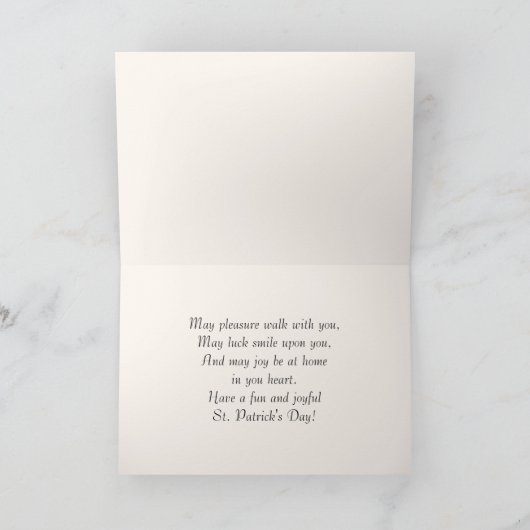 Gelukkig St. Patrick's Day. Shamrock Kaart (Binnen)