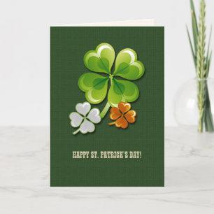 Gelukkig St. Patrick's Day. Tricolor Shamrocks Kaart