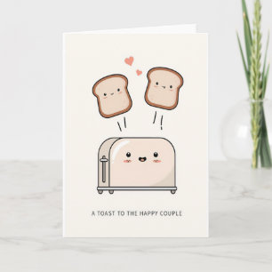 gelukkig stel, trouwen, toast  kaart