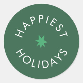 Gelukkig Ster Badge voor Feestdagen Ronde Sticker