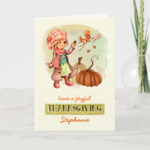 Gelukkig Thanksgiving. Aangepaste naam Feestdagen Kaart