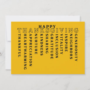 Gelukkig Thanksgiving-acrostic kaart