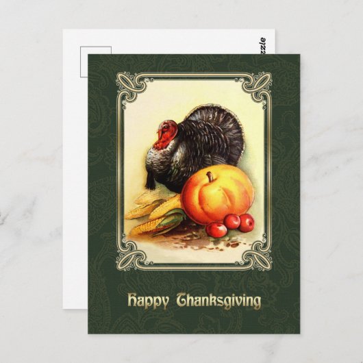 Gelukkig Thanksgiving. Briefkaart (Voorkant / Achterkant)