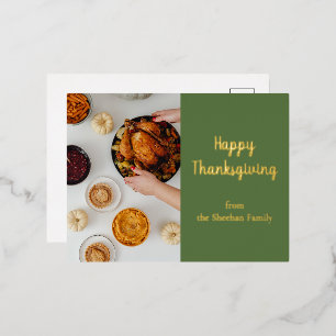 Gelukkig Thanksgiving Briefkaart, Thanksgiving Kaa Folie Feestdagen Briefkaart