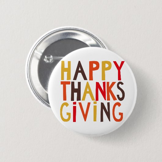 Gelukkig Thanksgiving! Button (Voorkant /achterkant)