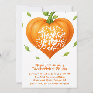 Gelukkig Thanksgiving Dankbaar Hart Pompoen Kaart