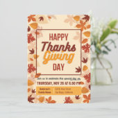 Gelukkig Thanksgiving Day Uitnodigingskaart Kaart (Staand voorkant)