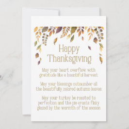 Gelukkig Thanksgiving gedicht Feestdagenkaart