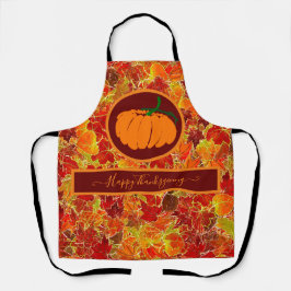 Gelukkig Thanksgiving! Glitteriehandschoen/pompoen Schort