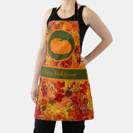 Gelukkig Thanksgiving! Glitteriehandschoen/pompoen Schort