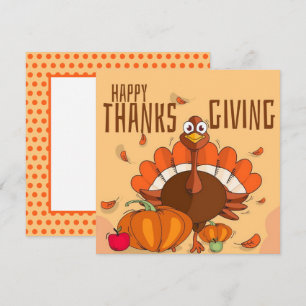 Gelukkig Thanksgiving Herfst Wenskaart Plat