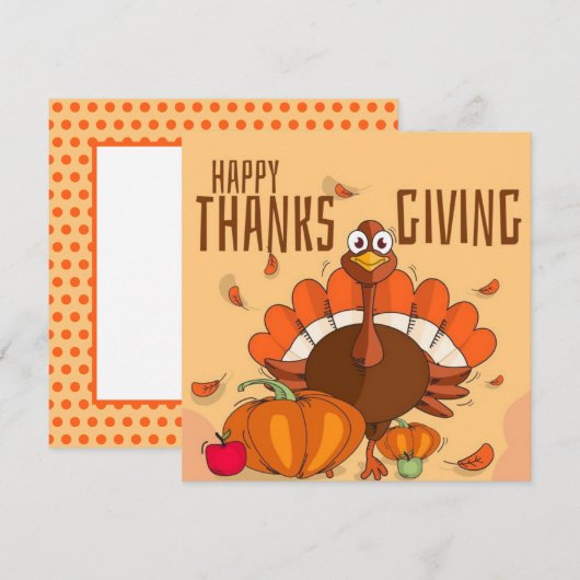 Gelukkig Thanksgiving Herfst Wenskaart Plat (Voorkant / Achterkant)