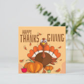 Gelukkig Thanksgiving Herfst Wenskaart Plat (Staand voorkant)