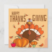 Gelukkig Thanksgiving Herfst Wenskaart Plat (Voorkant)