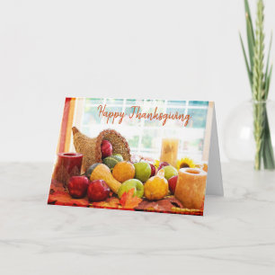 Gelukkig Thanksgiving Hoorn des Overvloeds Beeld Kaart