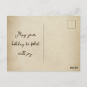 Gelukkig Thanksgiving Hout Teken & Herfst Scène Briefkaart (Achterkant)