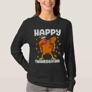 Gelukkig Thanksgiving Kalkoen Dabbing  Pelgrim Jon T-shirt