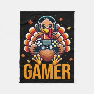 Gelukkig Thanksgiving Kalkoen Gamer Herfst Videosp Fleece Deken