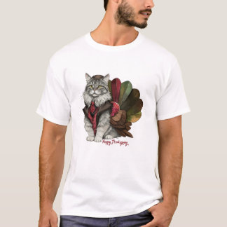 Gelukkig Thanksgiving Kalkoen Kat T-shirt