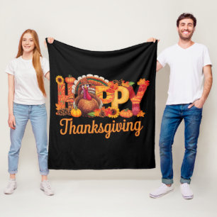 Gelukkig Thanksgiving Kalkoenen Val Fleece Deken