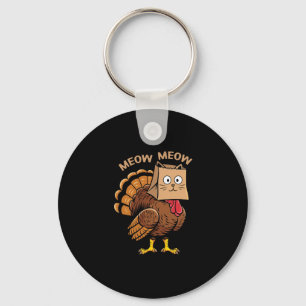 Gelukkig Thanksgiving kat kostuum kalkoen grappig  Sleutelhanger