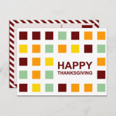 gelukkig thanksgiving ( mod - vierkantjes ) feestdagenkaart (Voorkant / Achterkant)