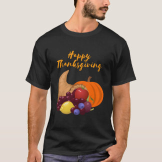 Gelukkig Thanksgiving Overvloedhoorn T-shirt
