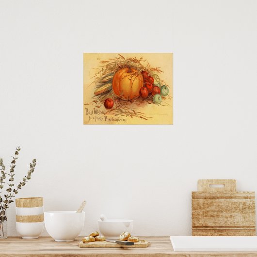 Gelukkig Thanksgiving! Poster (Keuken)