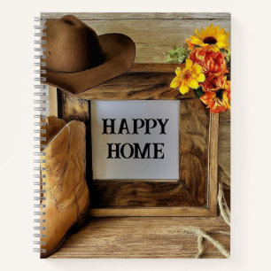 Gelukkig thuis Cowgirl Cowboy stijl met cowboylaar Notitieboek