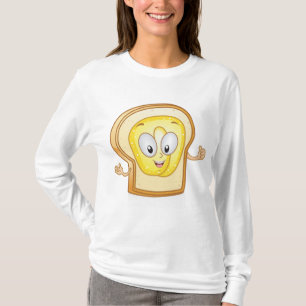 Gelukkig Toast Kawaii Gebruinde Brood Snee T-shirt