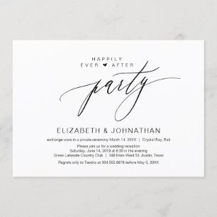 Gelukkig tot in de eeuwigheid elopement-feest, min kaart