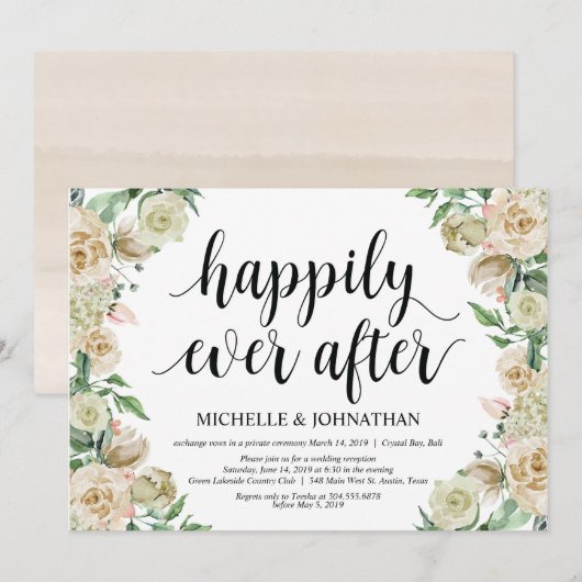 Gelukkig tot in de eeuwigheid, uitnodiging voor el (Voorkant / Achterkant)