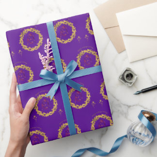 Gelukkig trouwceremonie paars cadeaupapier