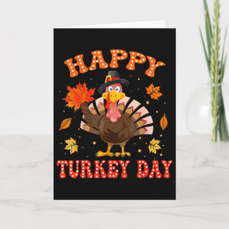 Gelukkig Turkey Day T-shirt voor vrouwen Gelukkig  Kaart