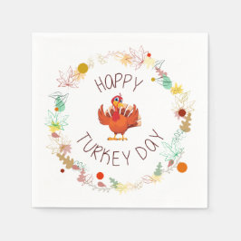 Gelukkig Turkije Day Leaves en Turkije Servet