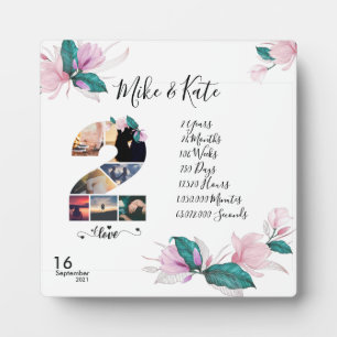 Gelukkig tweede Jubileum, aangepaste fotocollage,  Fotoplaat