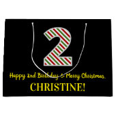 Gelukkig tweede verjaardag en vrolijk kerstfeest, groot cadeauzakje (Voorkant)