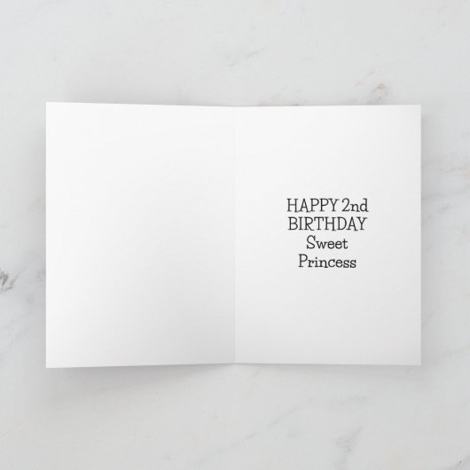 Gelukkig tweede verjaardag kaart (Binnen)