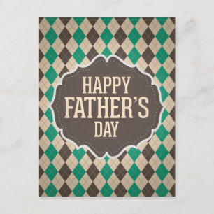 Gelukkig Vaderdag Argyle Pattern Briefkaart