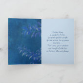 Gelukkig Vaderdag. Elegant Blue Leaf Pattern Kaart (Binnen)