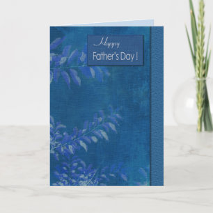 Gelukkig Vaderdag. Elegant Blue Leaf Pattern Kaart
