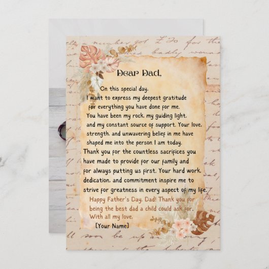 Gelukkig Vaderdag kaart (Voorkant / Achterkant)