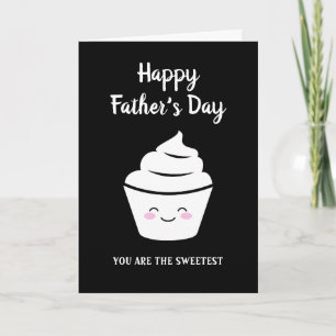 Gelukkig Vaderdag kaart met leuke kawaii cupcake