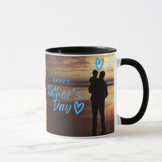 Gelukkig Vaderdag Strand Silhouet Mok