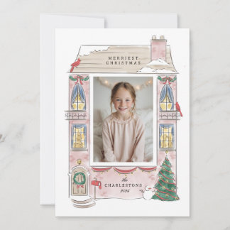 gelukkig vakantiehuis frame wenskaart feestdagenkaart