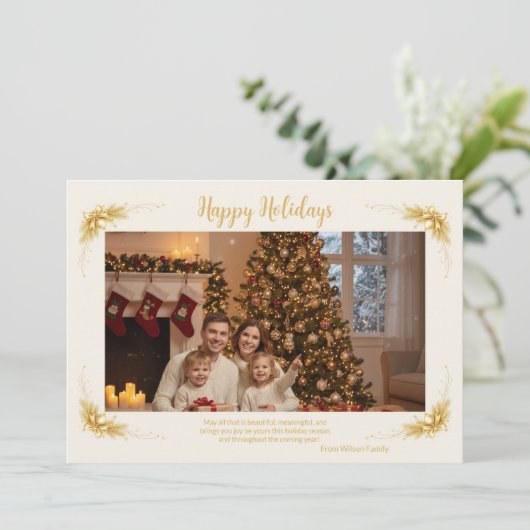 Gelukkig vakantiehuis kerstkaart (Staand voorkant)