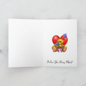 Gelukkig Valentijns Beer 1 van het Hart Feestdagen Kaart (Binnen)