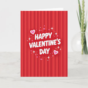 Gelukkig Valentijns Gestreept Glitter Kaart