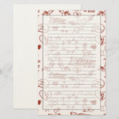 Gelukkig Valentijnsdag Briefpapier (Voorkant / Achterkant)