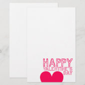 Gelukkig Valentijnsdag Cute typografie Stationery Briefpapier (Voorkant / Achterkant)